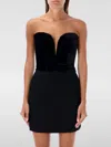 Alessandra Rich Velvet Strapless Bow Detail Mini Top In Schwarz