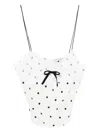 Alessandra Rich Polka-dot Print Tank Top - Women's - Polyamide/silk/viscose In White