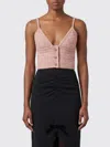Alessandra Rich Sequin-embellished Wool Blend Tank Top In Pink