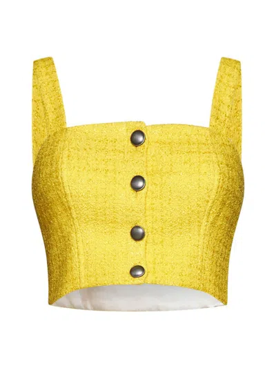 Alessandra Rich Top In Yellow