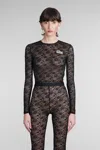 Alessandra Rich Topwear In Black Polyamide In Black