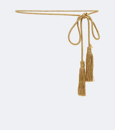 Alessandra Rich Torchon Braided Belt In Gold