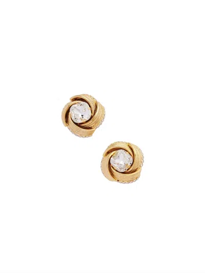 Alessandra Rich Torchon Earrings With Crystal