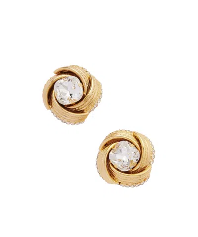 Alessandra Rich Torchon Gold-tone Crystal Clip Earrings In Pattern