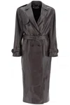 Shop Alessandra Rich Trench Doppiopetto In Nappa