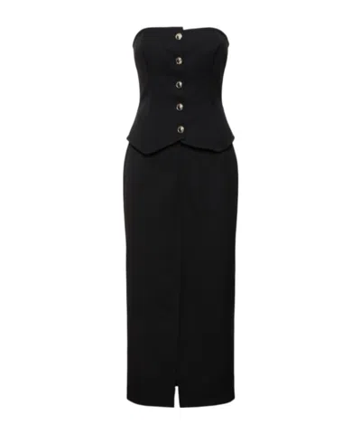 Alessandra Rich Tube Top Dress In Black