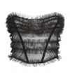 Alessandra Rich Tulle Ruched Bustier Top In Black