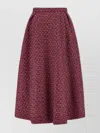 Alessandra Rich Tweed A-line High-waisted Midi Skirt In Purple