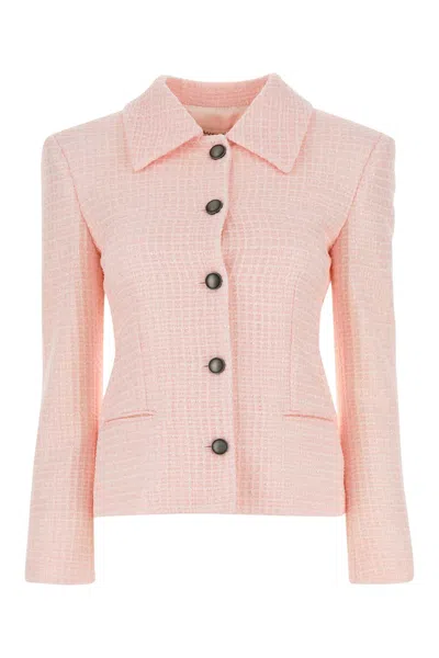 Alessandra Rich Tweed Blazer With Satin-soft Lining In Pink