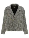 Alessandra Rich Multicolor Tweed Blazer In Gray