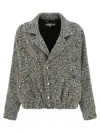 Alessandra Rich Multicolor Tweed Blazer In Gray