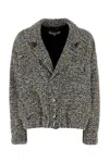 Alessandra Rich Women Tweed Bomber Jacket In Gray