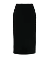 Alessandra Rich Black Midi Tweed Boucl Skirt In Black