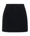 Alessandra Rich Wool A-line High-waisted Mini Skirt In Black