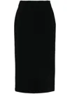 Alessandra Rich Black Midi Tweed Boucl Skirt In Black