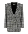 Alessandra Rich Oversized Checked Lurex Tweed Blazer In Black
