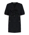 Alessandra Rich Bow-embellished Tweed Dress In Black
