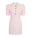 Alessandra Rich Sequined Collared Tweed Minidress In Light Pink
