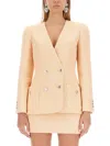 Alessandra Rich Tweed Jacket Featuring Button Detailing