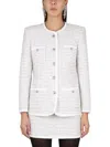 Alessandra Rich Round-neck Buttoned Jacket In Neutral