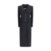 Alessandra Rich Wool Blend Coat Button Detailing