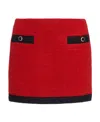 Alessandra Rich Embellished Cotton-blend Tweed Mini Skirt In Red