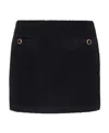 Alessandra Rich Black Checked Tweed Boucle Mini Skirt In Black