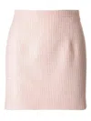 Alessandra Rich Checked Tweed Mini Skirt With Sequin Embellishment In Lightpink
