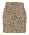 Alessandra Rich Multicolor Lurex Tweed Mini Skirt In Nude