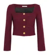 Alessandra Rich Cropped Sequin-embellished Tweed Jacket
