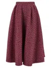 Alessandra Rich Wool-blend Tweed Embellished Midi Skirt In Purple