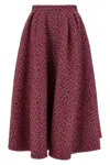 Alessandra Rich Tweed A-line High-waisted Midi Skirt In Pink