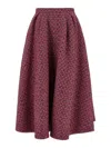 Alessandra Rich Wool-blend Tweed Embellished Midi Skirt In Red