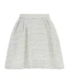 Alessandra Rich Tweed Mini Skirt With Micro Sequins And Pleated Waist In Multi