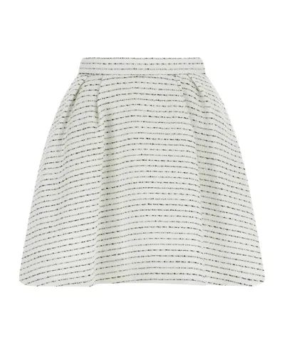 ALESSANDRA RICH TWEED PLEATED MINI SKIRT