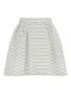 Alessandra Rich Tweed Skirt In White