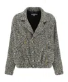 Alessandra Rich Multicolor Tweed Blazer In Black