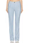 Alessandra Rich Tweed Trouser In Light Blue