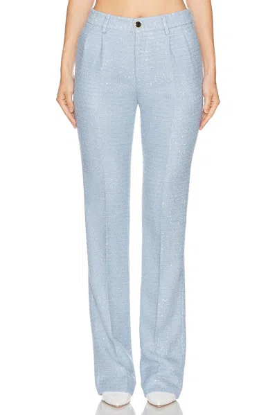 Alessandra Rich Tweed Trouser In Blue