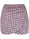 Alessandra Rich Tweed Wrap Miniskirt In Pink