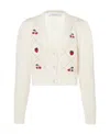 Alessandra Rich V-neck Button-fastening Cardigan In Neutral