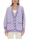Alessandra Rich Women's V-neck Cardigan In Lilac