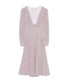 Alessandra Rich Floral Lace-trimmed Silk Midi Dress In Pink