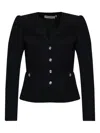 Alessandra Rich Long Sleeve Casual Jacket In Black