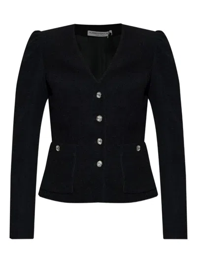ALESSANDRA RICH V-NECK FITTED JACKET