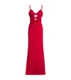 Alessandra Rich Velvet Bow-embellished Maxi Dress In Multi