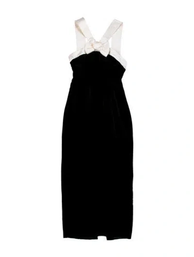 Pre-owned Alessandra Rich Velvet Long Dress In Black