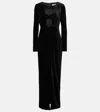 Alessandra Rich Velvet Maxi Dress In Black