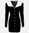 Alessandra Rich Velvet Mini Dress In Black