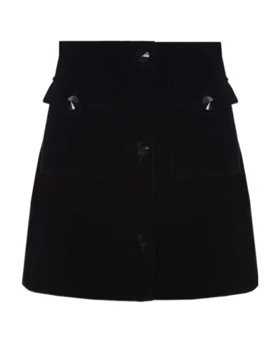 Alessandra Rich Velvet Miniskirt In Black
